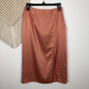 Satin. Midi Skirt